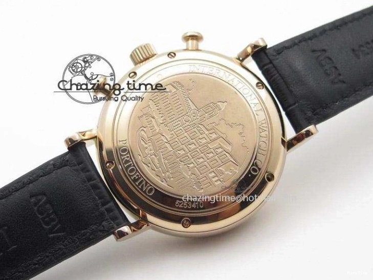 MIROTIME 0131 Portofino Chrono RG White Dial on Black Leather Strap A Vibrant 7385